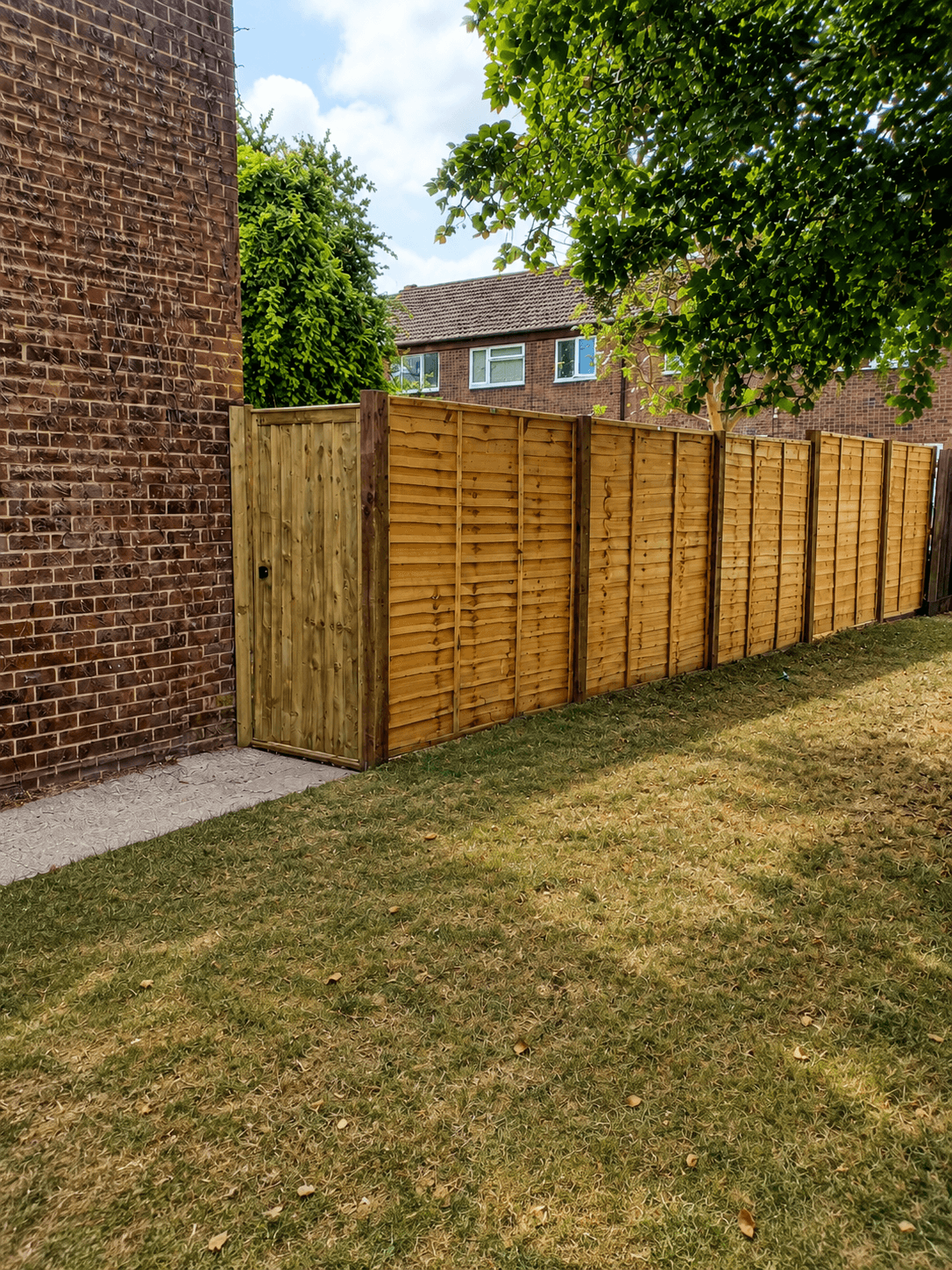 Cleared boundary with new timber panel fencing